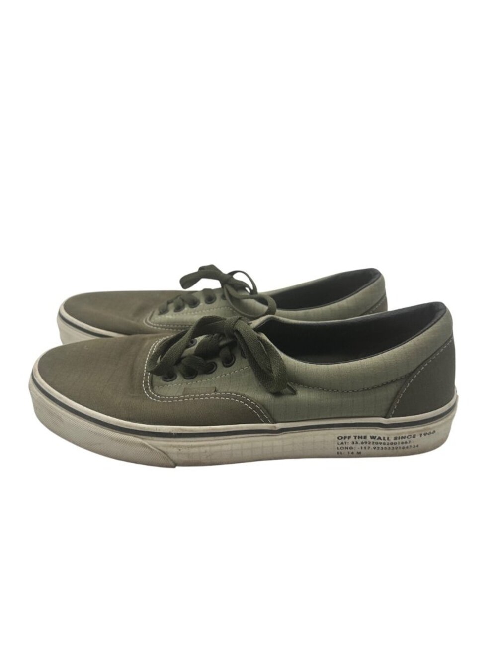 Vans Unisex Size M9.5 / W11 Khaki Lace-Up Sneakers Canvas Green Sage Tennis